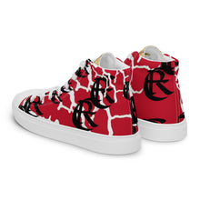 Load image into Gallery viewer, RED WITH LOGO, Men’s Designer high top canvas shoes