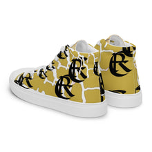 Load image into Gallery viewer, GOLD WITH LOGO, Men’s Designer high top canvas shoes