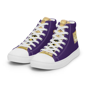 PURPLE, Men’s Designer high top canvas shoes