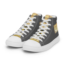 Load image into Gallery viewer, DARK GRAY, Men’s Designer high top canvas shoes