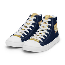 Load image into Gallery viewer, NAVY BLUE, Men’s Designer high top canvas shoes