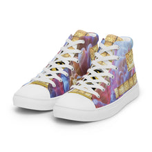 Load image into Gallery viewer, BURGUNDY ABSTRACT, Men’s high top canvas shoes