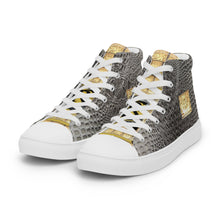 Load image into Gallery viewer, STONE GATOR PRINT, Men’s Designer high top canvas shoes