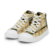Load image into Gallery viewer, GOLD WITH LOGO, Men’s Designer high top canvas shoes