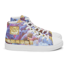 Load image into Gallery viewer, BURGUNDY ABSTRACT, Men’s high top canvas shoes