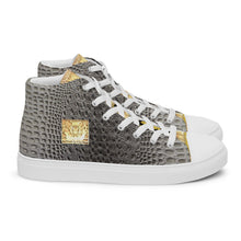 Load image into Gallery viewer, STONE GATOR PRINT, Men’s Designer high top canvas shoes