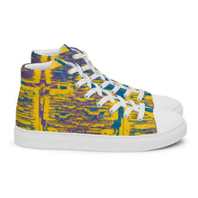 Load image into Gallery viewer, DARK CERULEAN CHRIST, CROSS Men’s high top canvas DESIGNER SHOES