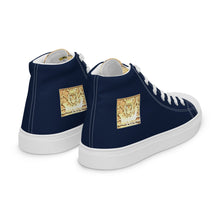 Load image into Gallery viewer, NAVY BLUE, Men’s Designer high top canvas shoes