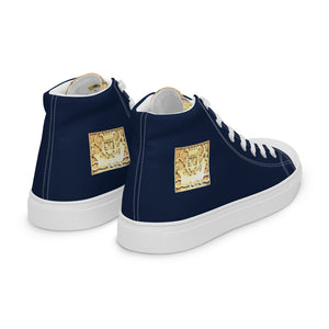 NAVY BLUE, Men’s Designer high top canvas shoes