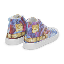 Load image into Gallery viewer, BURGUNDY ABSTRACT, Men’s high top canvas shoes