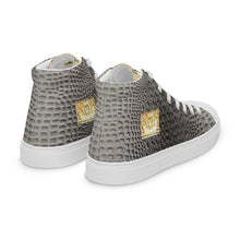 Load image into Gallery viewer, STONE GATOR PRINT, Men’s Designer high top canvas shoes