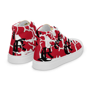 RED WITH LOGO, Men’s Designer high top canvas shoes