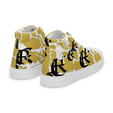 Load image into Gallery viewer, GOLD WITH LOGO, Men’s Designer high top canvas shoes