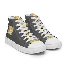 Load image into Gallery viewer, DARK GRAY, Men’s Designer high top canvas shoes