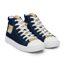 Load image into Gallery viewer, NAVY BLUE, Men’s Designer high top canvas shoes