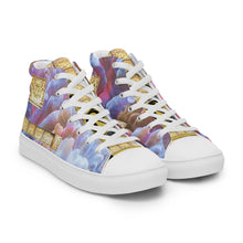 Load image into Gallery viewer, BURGUNDY ABSTRACT, Men’s high top canvas shoes