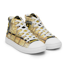 Load image into Gallery viewer, GOLD WITH LOGO, Men’s Designer high top canvas shoes