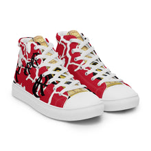Load image into Gallery viewer, RED WITH LOGO, Men’s Designer high top canvas shoes